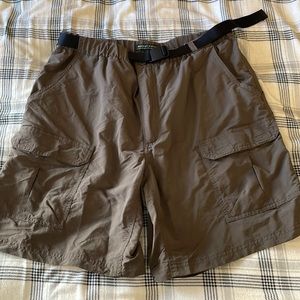 Gray green cargo lightweight hiking shorts. Size large.